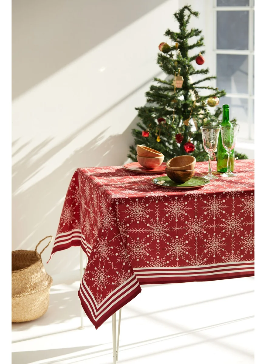 Ays Home Ayshome Red Snowflake Tablecloth