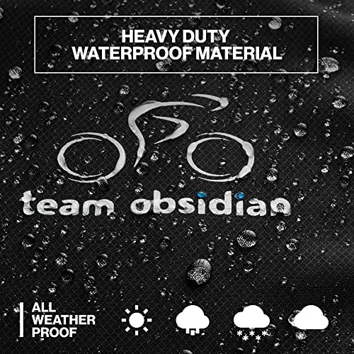TeamObsidian غطاء دراجة TeamObsidian - تخزين دراجات مقاوم للماء في الهواء الطلق والداخل - لعدد 1 إلى 3 دراجات - مادة خيمة ثقيلة الوزن 210D - حماية للدراجات الكهربائية الثابتة لجميع الفصول - Image 2