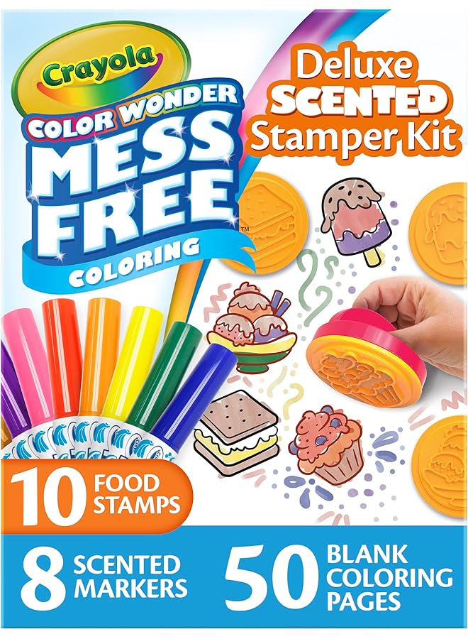 كرايولا مجموعة تلوين مجانية من Color Wonder Mess، 50 صفحة تلوين فارغة، مجموعة إعادة تعبئة طوابع وأقلام Color Wonder المعطرة - Image 2