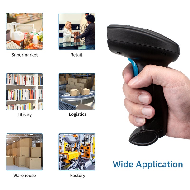 1D Barcode Scanner Handheld USB Wired Bar Code Reader Manual Trigger/Auto Continuous Scanning Support Paper Code Compatible with Windows Android Mac for Supermarket Retail Store Library Logistics - Image 4