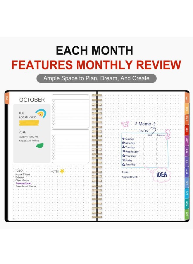 Gnl Monthly Planner 2026-2027, 2 Year(27 Months) Calendar Planner, Oct. 2025 - Dec 2027, 7" x 10" Monthly Spreads & Yearly Planner, Perfect for School Office Home Planning, Black - Image 3