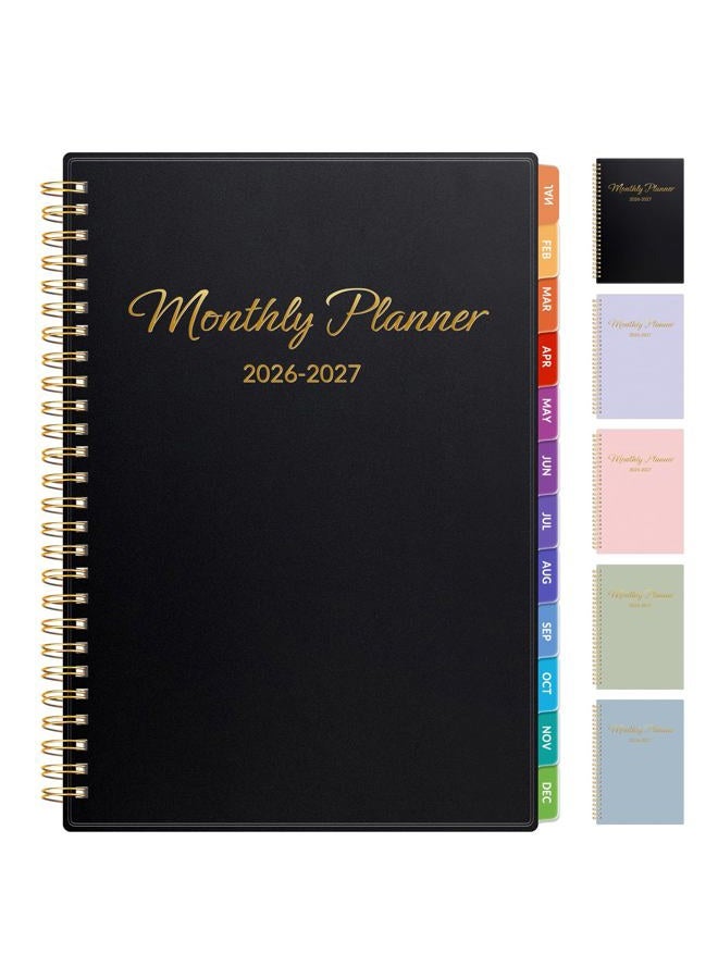 Gnl Monthly Planner 2026-2027, 2 Year(27 Months) Calendar Planner, Oct. 2025 - Dec 2027, 7" x 10" Monthly Spreads & Yearly Planner, Perfect for School Office Home Planning, Black - Image 1