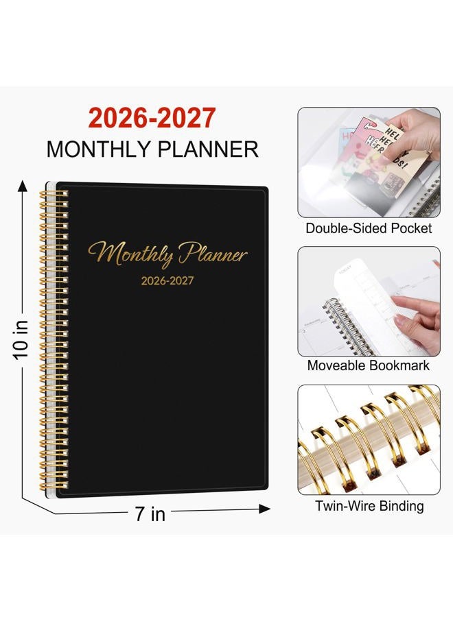 Gnl Monthly Planner 2026-2027, 2 Year(27 Months) Calendar Planner, Oct. 2025 - Dec 2027, 7" x 10" Monthly Spreads & Yearly Planner, Perfect for School Office Home Planning, Black - Image 4