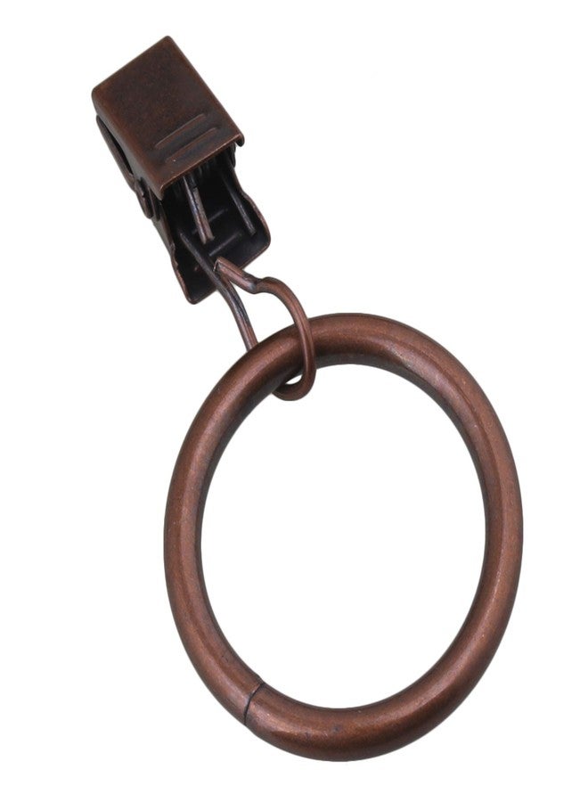 Doublelife Drapery Curtain Clips with Rings - Set of 20 Decorative Drapery Rings Curtain Clip Rings with Strong Clips 1" Diameter - Color Oil Rubbed Silver Inner Diameter 25mm - Image 2