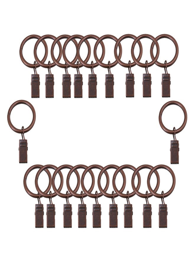 Doublelife Drapery Curtain Clips with Rings - Set of 20 Decorative Drapery Rings Curtain Clip Rings with Strong Clips 1" Diameter - Color Oil Rubbed Silver Inner Diameter 25mm - Image 3
