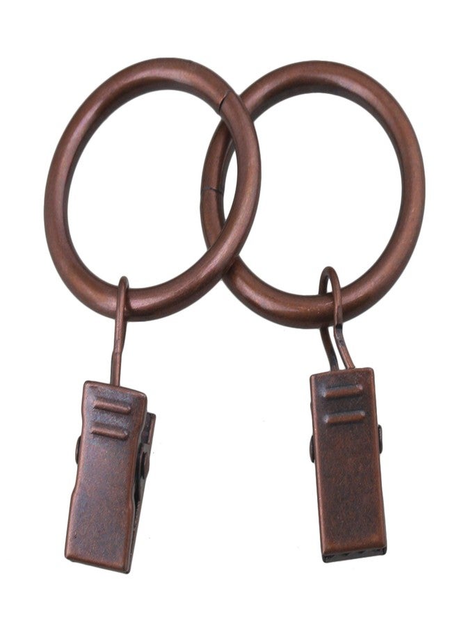 Doublelife Drapery Curtain Clips with Rings - Set of 20 Decorative Drapery Rings Curtain Clip Rings with Strong Clips 1" Diameter - Color Oil Rubbed Silver Inner Diameter 25mm - Image 1