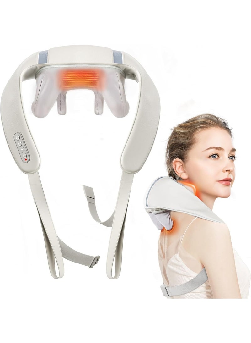 Electric 5D Neck and Back Massager with Heating Technology - Wearable Deep Tissue Massage Machine for Body Aches & Pain Relief - Professional Therapy for Cervical, Shoulders, Waist & Legs - Image 1