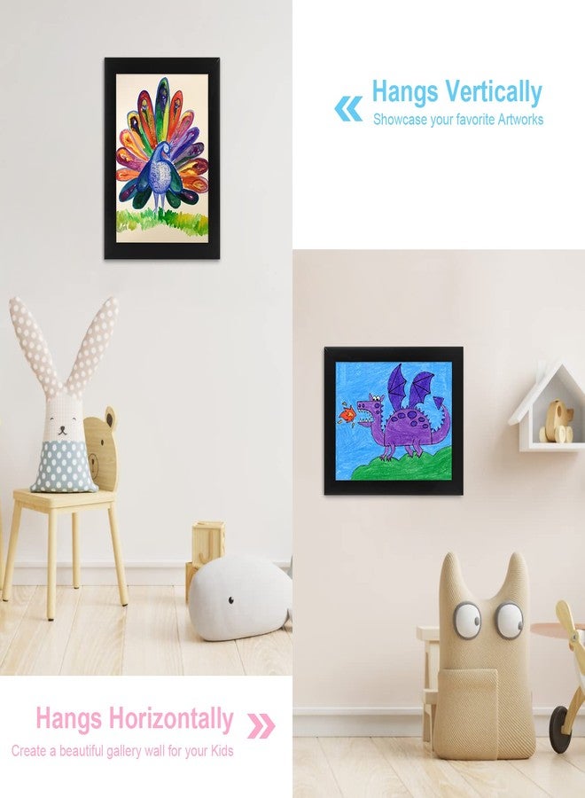 GULETHUN [3-Pack] Kids Art Frames, 8.5x11 Front Opening Kids Artwork Frames Changeable, Black Artwork Display Storage Frame for Wall, Holds 50 Pcs, for 3D Picture, Crafts, Hanging Art, Portfolio - Image 2