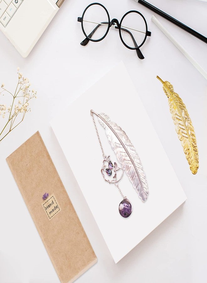 SAYEEC Metal Feather Bookmark Rose Gold Bookmarks with 3D Hummingbird Pendant Unique Book Marks Page Marker Teacher Appreciation Mother's Day Valentine's Day Birthday Gifts for Women Girls Book Lovers - Image 5