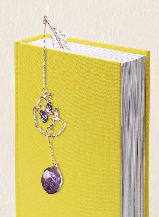 SAYEEC Metal Feather Bookmark Rose Gold Bookmarks with 3D Hummingbird Pendant Unique Book Marks Page Marker Teacher Appreciation Mother's Day Valentine's Day Birthday Gifts for Women Girls Book Lovers - Image 4