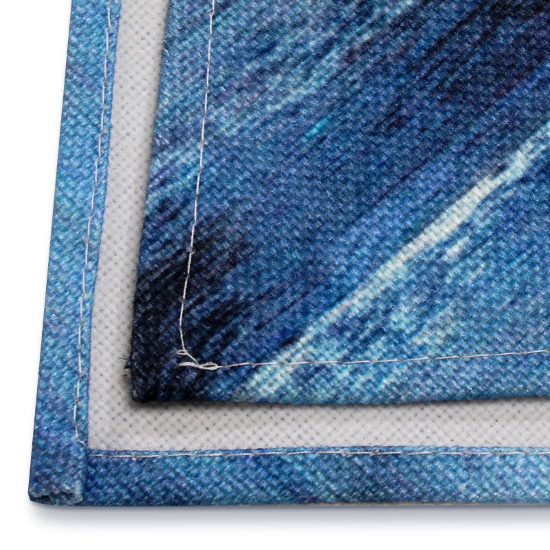 AILUER Blue and Grey Table Runner,Abstract Modern Art Burlap Table Runners for Table Dresser Runner Farmhouse Style for Dinner Party Holidays Home Decoration (Blue Grey, 13"x 71") - Image 5