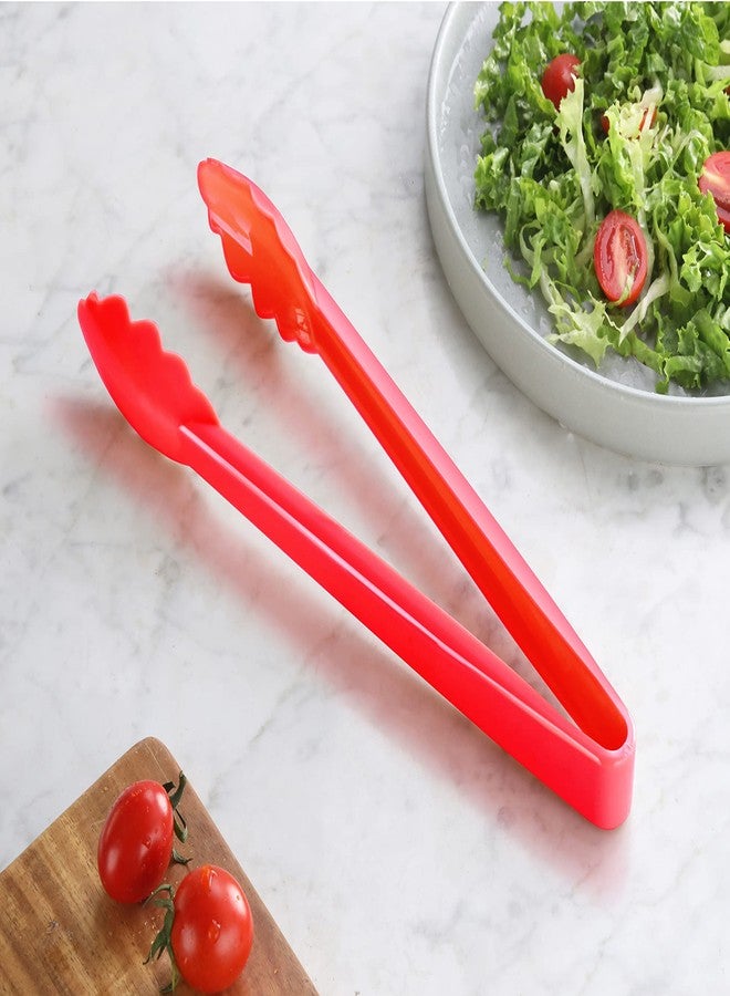 نيو ستار فود سيرفيس ملقط متعدد الاستخدامات من نيو ستار فود سيرفيس 35544، مصنوع من بلاستيك مقاوم للحرارة العالية، ذو حواف مسننة، 12 بوصة، طقم من 12 قطعة، أحمر - Image 4