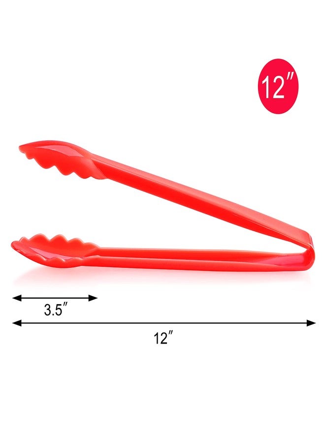 نيو ستار فود سيرفيس ملقط متعدد الاستخدامات من نيو ستار فود سيرفيس 35544، مصنوع من بلاستيك مقاوم للحرارة العالية، ذو حواف مسننة، 12 بوصة، طقم من 12 قطعة، أحمر - Image 2