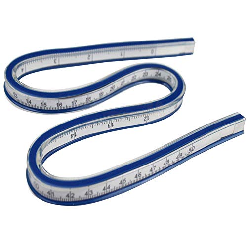 DEZIINE�1PCS 50CM Flexible Curve Ruler Woodworking, Plastic Measure Tool for Drafting Engineering Drawing - Image 2