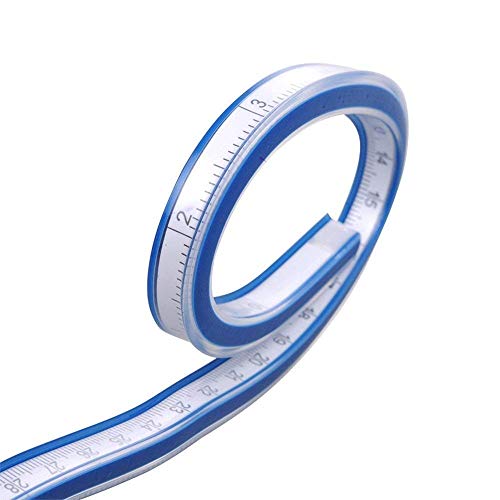 DEZIINE�1PCS 50CM Flexible Curve Ruler Woodworking, Plastic Measure Tool for Drafting Engineering Drawing - Image 3