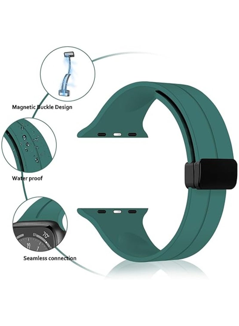 DUSALA Soft Silicone Watch Band with Magnetic Buckle Sport Watch Strap for Apple Watch Ultra 49mm/46mm/45mm/44mm/42mm Compatible with iWatch Ultra 2/1 Series 10/9/8/7/6/5/4/3/2/1/SE - Image 2