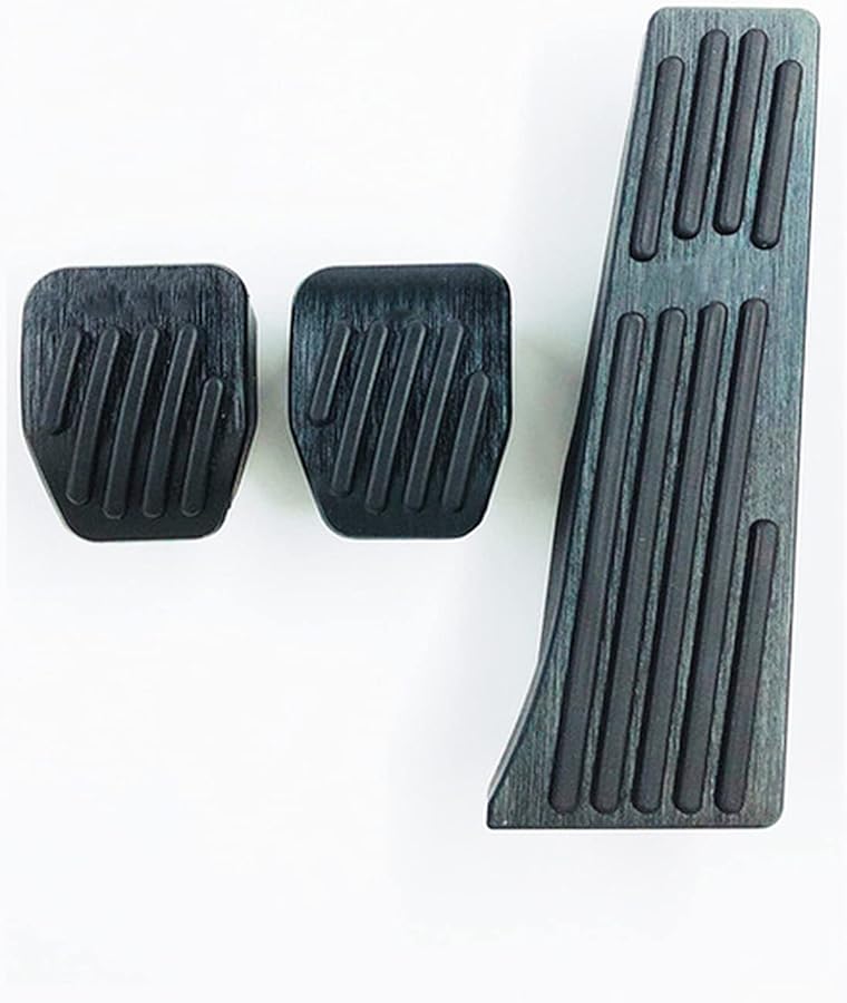 مجموعة غطاء دواسة BMW سلسلة 5 E60 E61 2001-2010 من سبائك الألومنيوم الأسود يدوي 3 قطع - Image 1