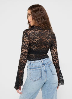 Ginger Scallop Lace Detail Fitted Top  - Image 2