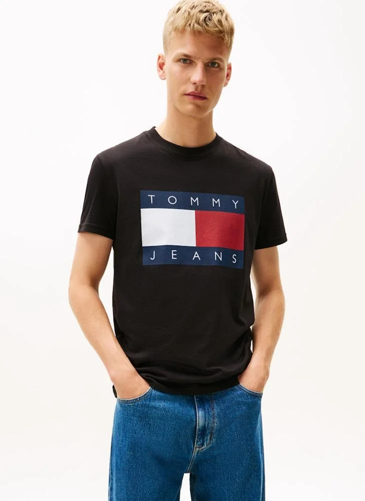TOMMY JEANS Flag Badge Jersey Crew Neck T-Shirt