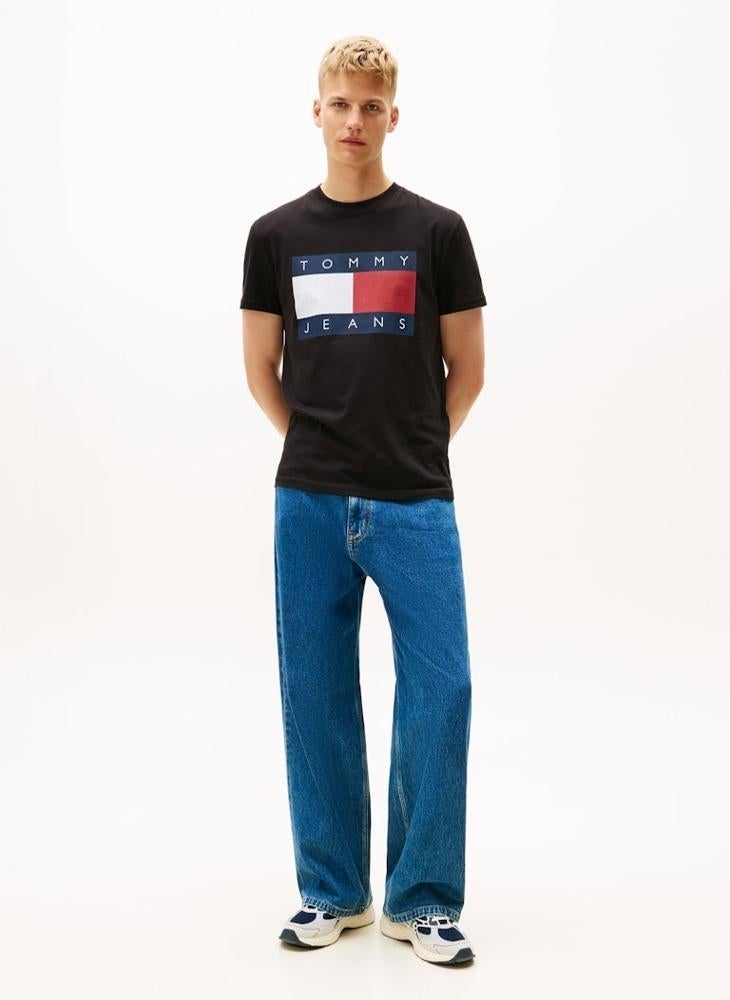 TOMMY JEANS Flag Badge Jersey Crew Neck T-Shirt - Image 4
