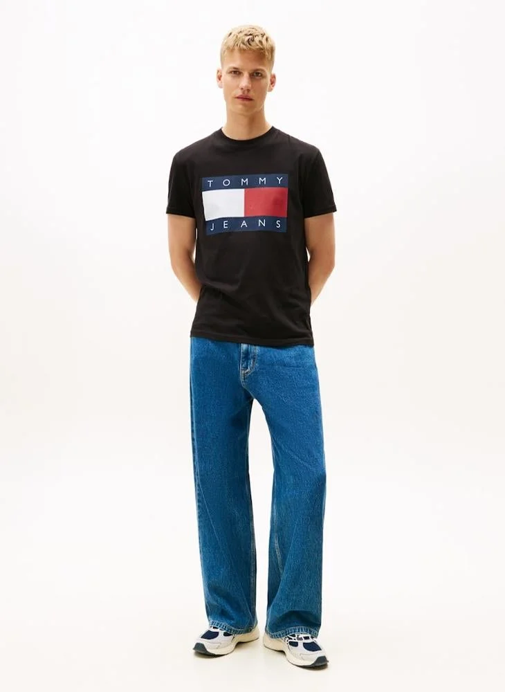 TOMMY JEANS Flag Badge Jersey Crew Neck T-Shirt