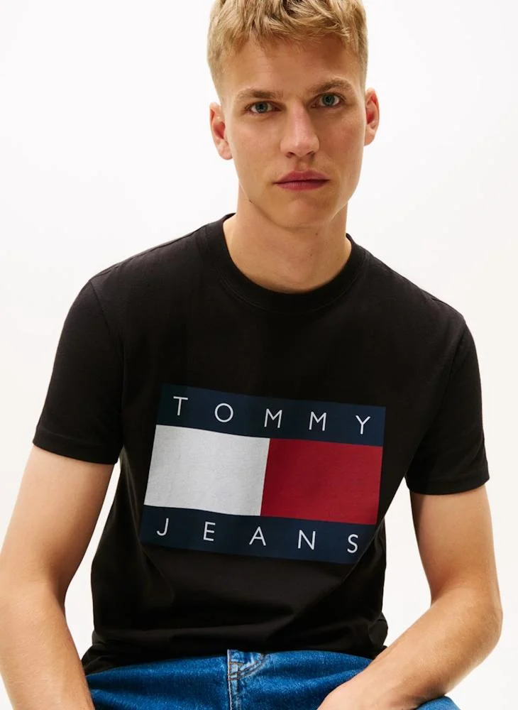 TOMMY JEANS Flag Badge Jersey Crew Neck T-Shirt
