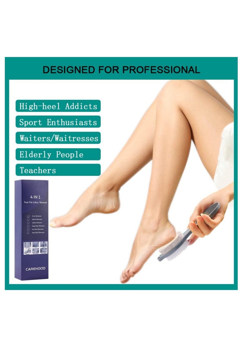 CAREHOOD Foot File Callus Remover - Multi Purpose 4 in 1 Feet Pedicure Tools with Foot Scrubber, Pumice Stone, Foot Rasp and Sand Paper for Home Foot Care (Grey Pedicure Foot File) - Image 4