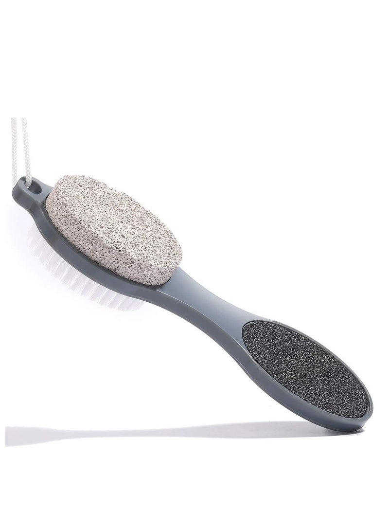 CAREHOOD Foot File Callus Remover - Multi Purpose 4 in 1 Feet Pedicure Tools with Foot Scrubber, Pumice Stone, Foot Rasp and Sand Paper for Home Foot Care (Grey Pedicure Foot File) - Image 1