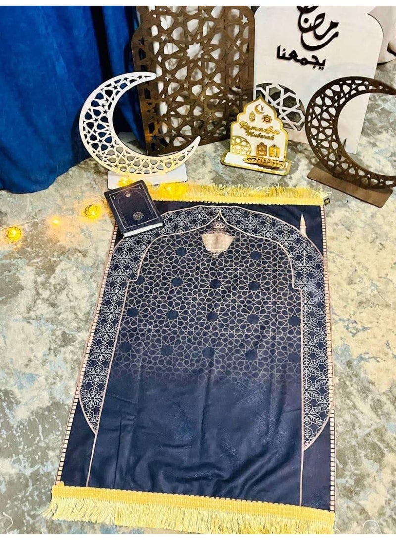 Large Quran and prayer mat set – heavy material with incense burner and prayer beads inside an elegant box