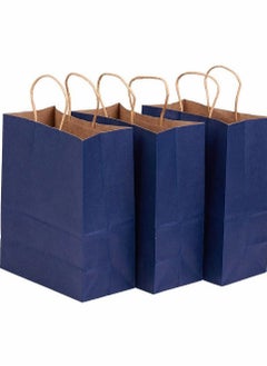 Y&D Kraft Paper Bags with Twisted Handles, Shopping Party Favor Gift Packaging Portable Bag for Birthday Wedding Parties, Holidays and Other Occasions (15 Pack, Dark Blue)  - Image 5