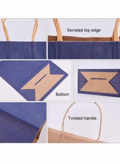 Y&D Kraft Paper Bags with Twisted Handles, Shopping Party Favor Gift Packaging Portable Bag for Birthday Wedding Parties, Holidays and Other Occasions (15 Pack, Dark Blue)  - Image 4