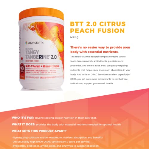 Youngevity Beyond Tangy Tangerine 2.0 Citrus Peach Fusion Multi-Vitamin & Mineral Complex - Made with Natural & Whole Foods | 8,000 ORAC - Image 4