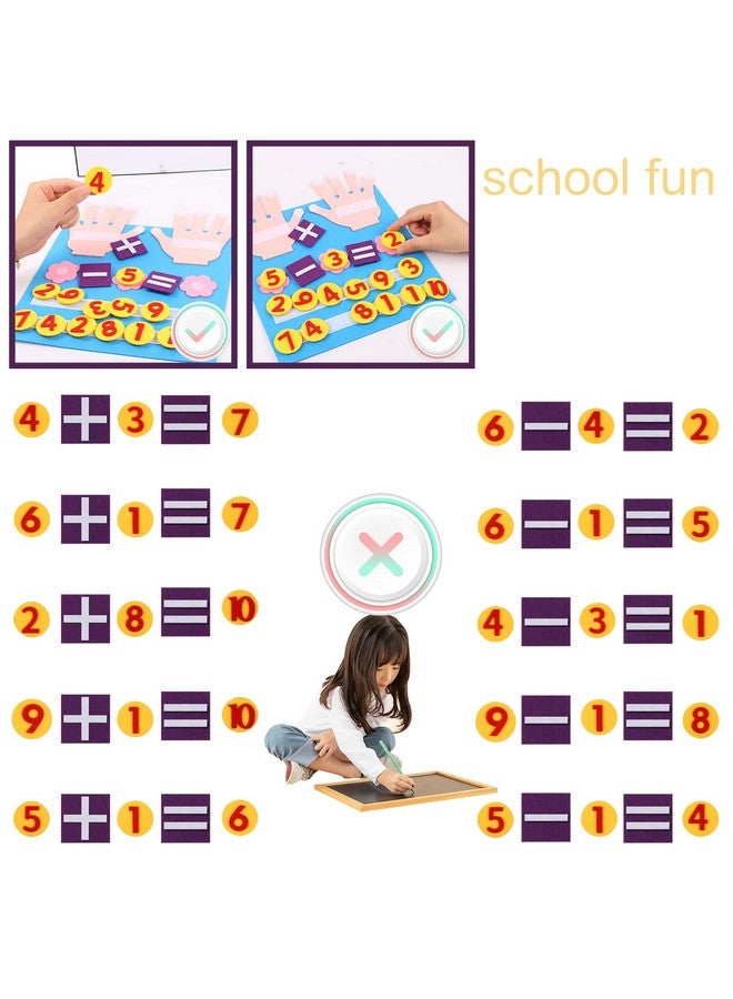 BENOSPACE Felt Board Finger Numbers Counting Toy Toddler Early Educational Enlightenment Learning School Supplies Kindergarten Children Preschool Addition Subtraction Manipulatives Math Teaching Aids - Image 3