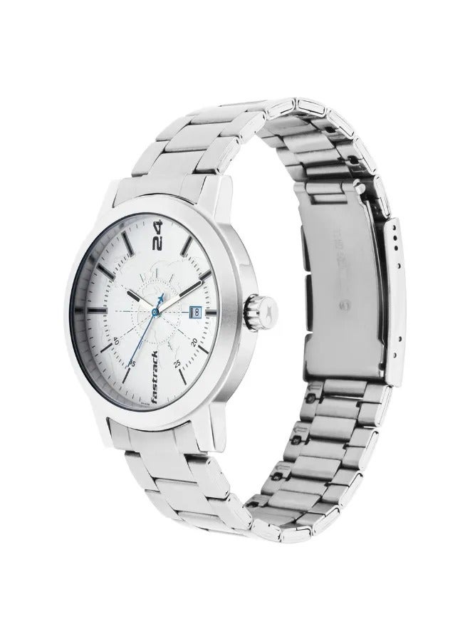 fastrack Men's Analog Round Shape Stainless Steel Wrist Watch - 3245SM01 - 49 Mm - Image 4