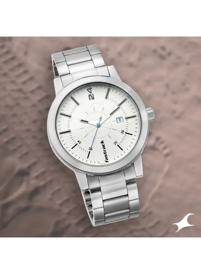 fastrack Men's Analog Round Shape Stainless Steel Wrist Watch - 3245SM01 - 49 Mm - Image 1