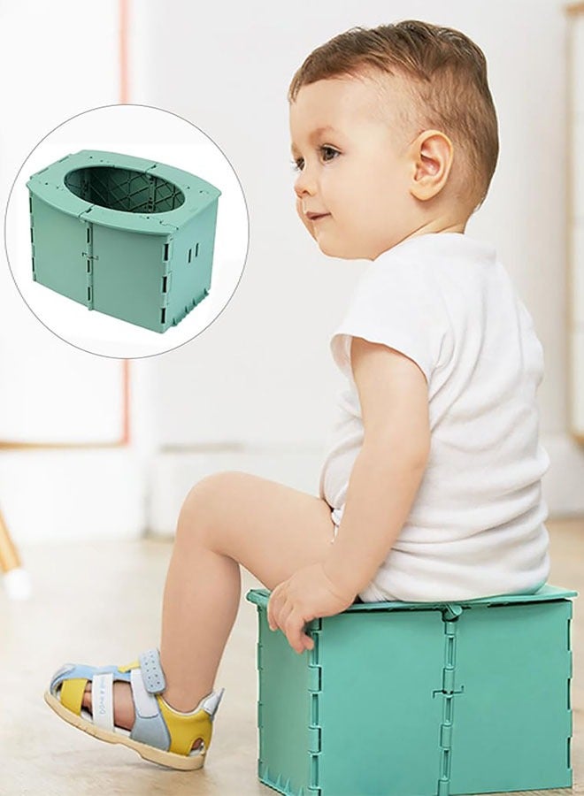 Portable Potty Seat for Toddler, Reusable Foldable Travel Potty Training Toilet Seat with Cleaning Bags for Outdoor Camping, Travel, Kids Toddler Travel Potty Seat - Image 3