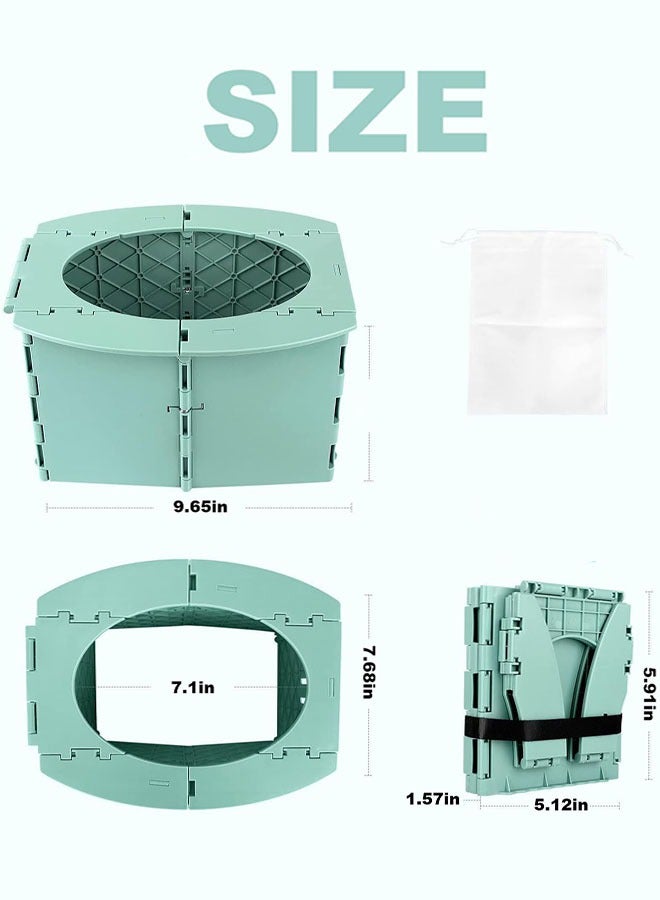 Portable Potty Seat for Toddler, Reusable Foldable Travel Potty Training Toilet Seat with Cleaning Bags for Outdoor Camping, Travel, Kids Toddler Travel Potty Seat - Image 2