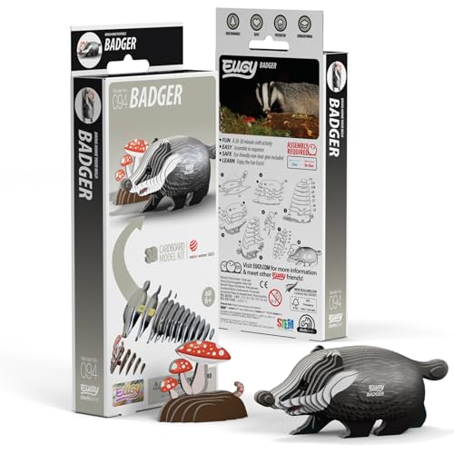 Eugy Badger 3D Puzzle, 35 Piece Eco-Friendly Educational Learning Puzzles for Kids 6+ - Image 5