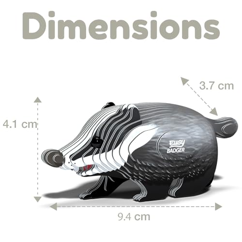 Eugy Badger 3D Puzzle, 35 Piece Eco-Friendly Educational Learning Puzzles for Kids 6+ - Image 3