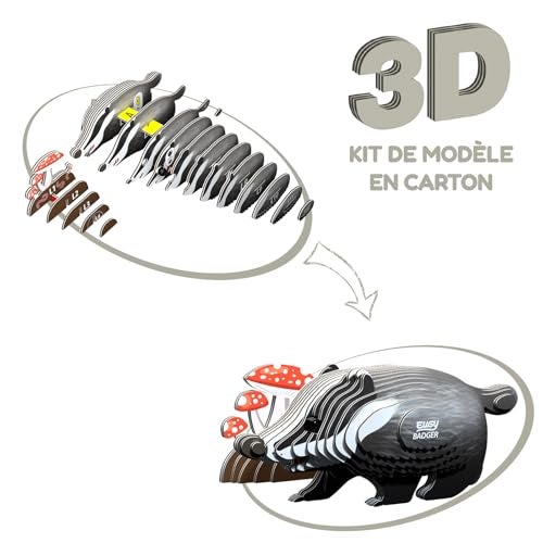 Eugy Badger 3D Puzzle, 35 Piece Eco-Friendly Educational Learning Puzzles for Kids 6+ - Image 2