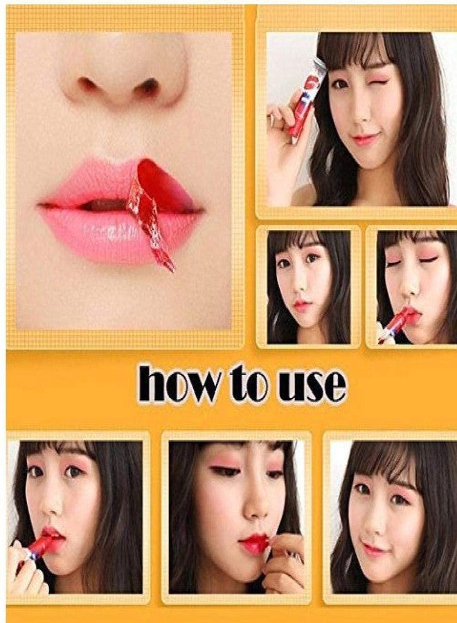 VBA Peel Off Long Lasting Magic Color Lip Tint & Lip Gloss Shade Lipstick Cherry red - Image 3
