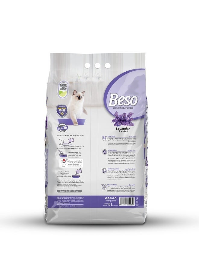 Beso Lavender Scented Clumping Cat Litter – Fast Clumping, Odor Control, Dust-Free & Long-Lasting Freshness 23.6L - Image 2