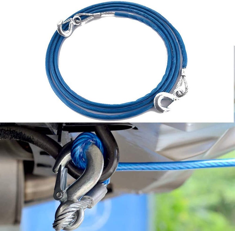 Boriva Towing Cable | Car Heavy Duty | Tow Rope Wire Rope | Capacity Emergency Tow Cable with Self Locking Hook | Line Truck Off Road | Auto Car Cables Tow Rope (10 MM) - Image 4