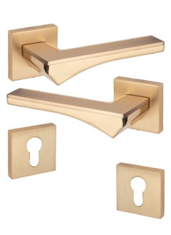 Lozan Heavy Door Handles Pair Golden 