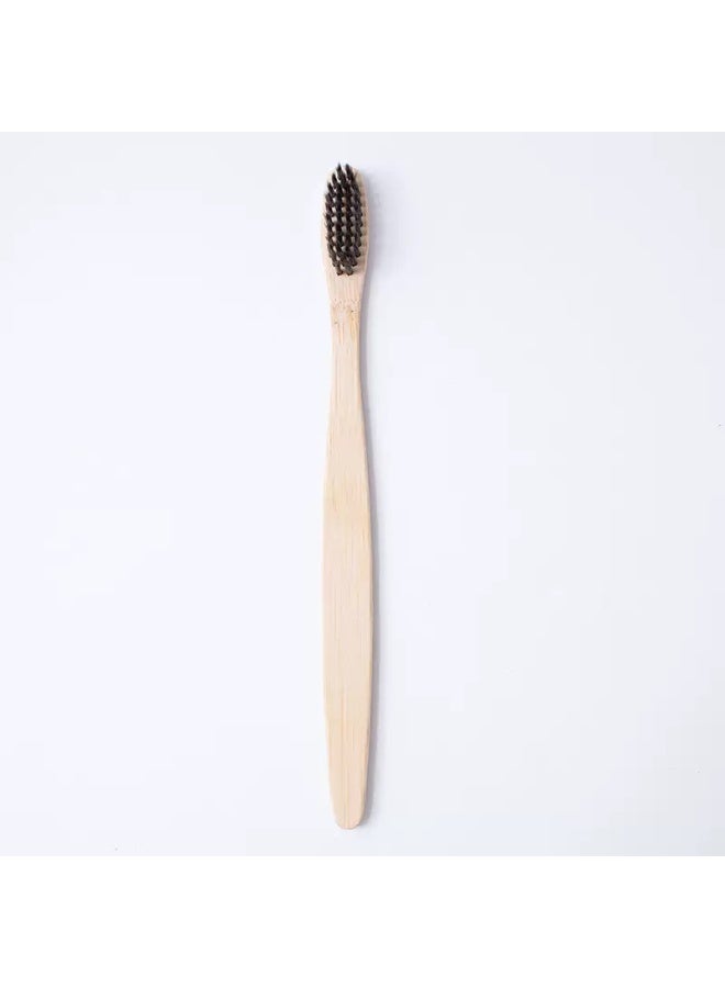 4-Pack Bamboo Charcoal Toothbrushes for Adults – Soft Bristle, Biodegradable Eco-Friendly Oral Care Set (2 White + 2 Gray) - Image 5