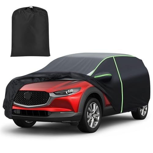 Mixsuper Liner Car Cover for Mazda CX30 20202026 7 Layers Full Car Cover All Weather Car Covers for CX30 Waterproof Outdoor Cover with Zipper Door Reflective Strips - Image 1