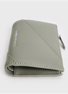 Charles & Keith CHARLES & KEITH Trin Stitch-Trim Wallet - Grayish green  - Image 4