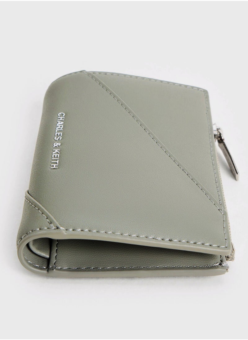 Charles & Keith CHARLES & KEITH Trin Stitch-Trim Wallet - Grayish green  - Image 4
