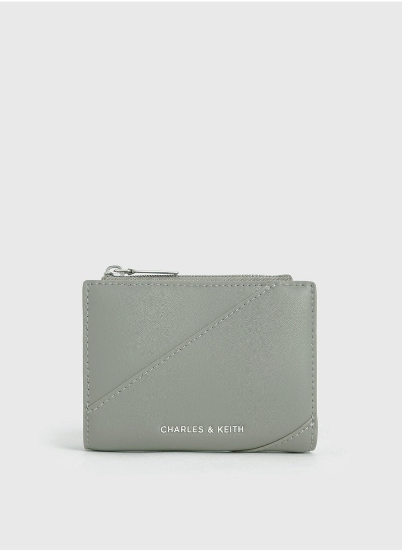 Charles & Keith CHARLES & KEITH Trin Stitch-Trim Wallet - Grayish green  - Image 1