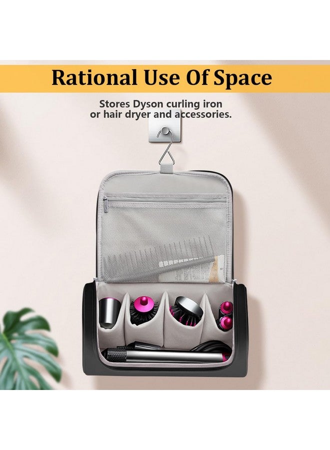 maycreate ® Travel Storage Bag For Dyson Air Wrap Holder Hair Styler Organizer For Airwrap Attachments Portable Storage Bag With Hanging Hook, Black (Bag Only) - Image 4